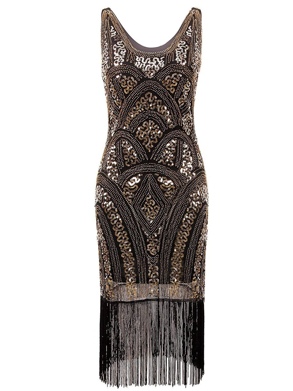 1920s Sequin Fringe Flapper Dress 1 1920s Sequin Fringe Flapper Dress