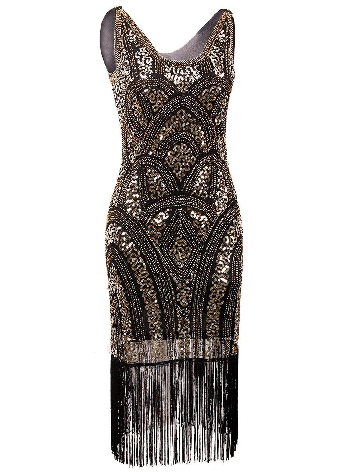 1920s Sequin Fringe Flapper Dress 2 1920s Sequin Fringe Flapper Dress - Image 2
