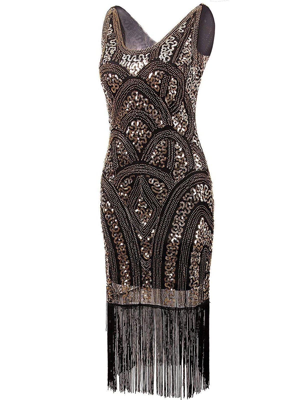 1920s Sequin Fringe Flapper Dress 3 1920s Sequin Fringe Flapper Dress - Image 3