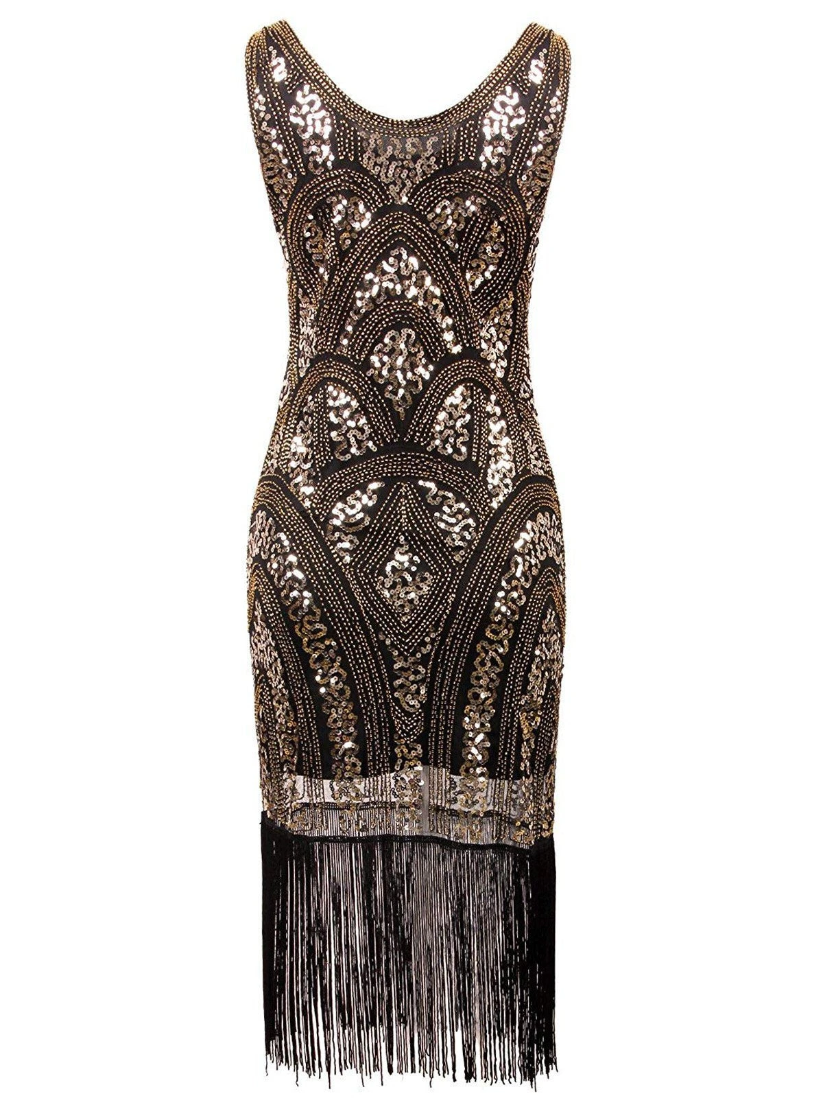 1920s Sequin Fringe Flapper Dress 4 1920s Sequin Fringe Flapper Dress - Image 4