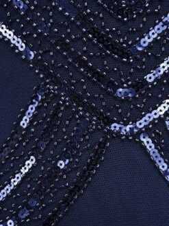 Blue 1920s Sequin Flapper Dress -Candi Clothing Shop SCH000316 BL 4