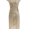[US Warehouse] Apricot 1920s Sequin Beaded Fringed Dress