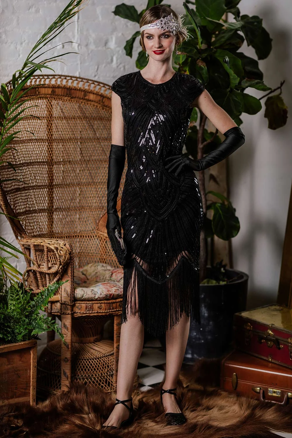 1920s Sequin Beaded Fringed Dress 2 1920s Sequin Beaded Fringed Dress - Image 2