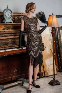 1920s Sequin Beaded Fringed Dress 31 1920s Sequin Beaded Fringed Dress -Candi Clothing Shop SCH000323 GO 3 ec769456 4bd4 4d32 868b b4926c93da54