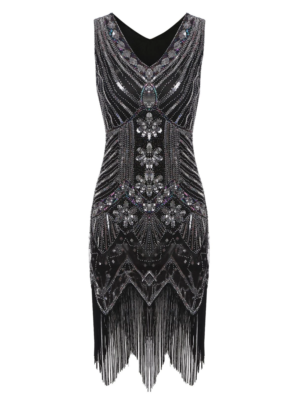 1920s Sequined Fringe Dress 5 1920s Sequined Fringe Dress - Image 5