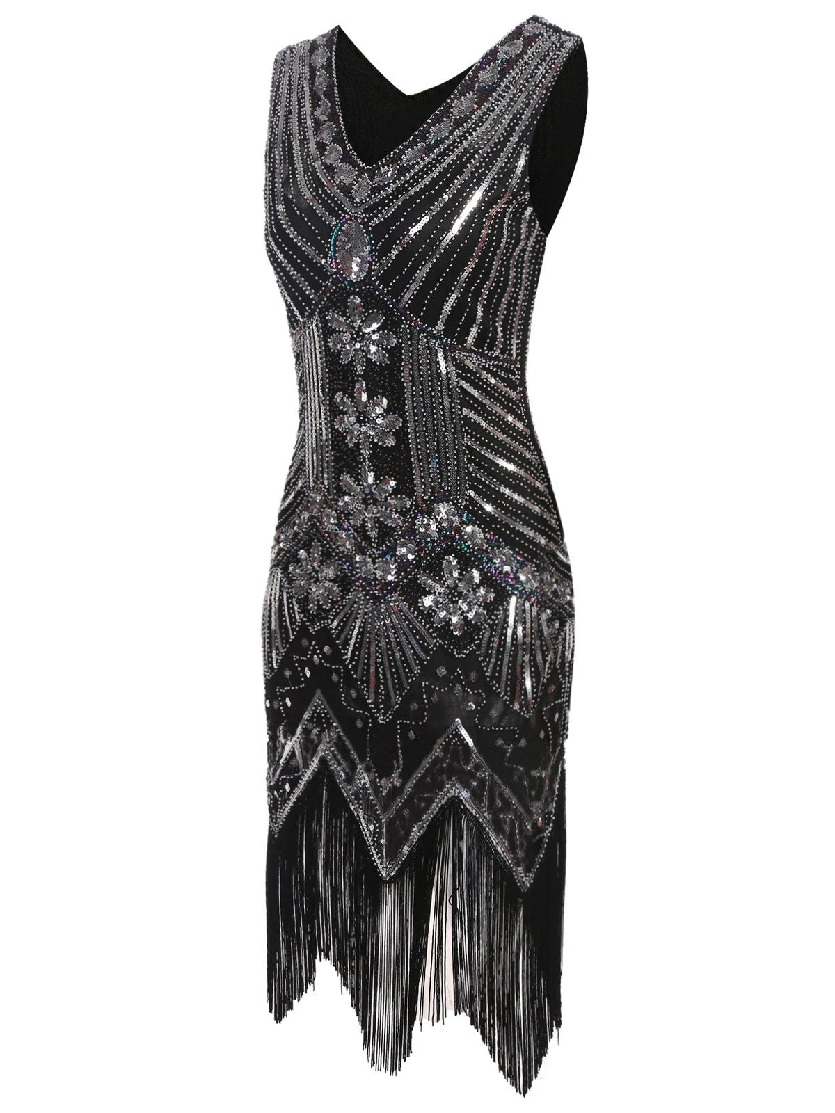1920s Sequined Fringe Dress 6 1920s Sequined Fringe Dress - Image 6