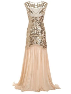 [US Warehouse] Apricot 1920s Sequin Maxi Flapper Dress - US -Candi Clothing Shop SCH000357 AP 3 0bd06e28 3bbc 48d0 8812 3cc6340fe1d0