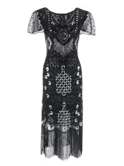 1920s Floral Tassel Sequined Dress -Candi Clothing Shop SCH000385 B 3