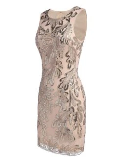 [US Warehouse] Pink 1920s Sequined Foral Sleeveless Dress -Candi Clothing Shop SCH000393 PP 3 compressed 20428ab7 c78f 4629 97aa e2c443f71572