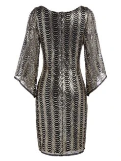 [US Warehouse] Gold 1920s Sequined Flare Sleeve Dress -Candi Clothing Shop SCH000399 4 c8478885 6350 4c9d b14c 73b5ec890cf2
