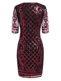 [US Warehouse] Wine Red 1920s Sequined Embellished Dress -Candi Clothing Shop SCH000400 4 2060cafb b591 462e 9481 5a1d120190ed