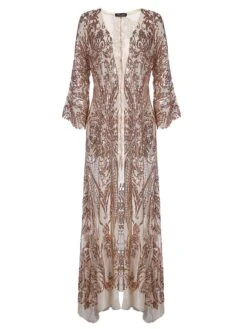 [US Warehouse] Apricot 1920s Sequined Maxi Cover-ups Dress -Candi Clothing Shop SCH000408 5 d8cf08a4 3c46 4675 a2ff d16fabd8742f