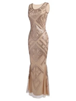 [US Warehouse] Beige 1920s Sequined Maxi Dress -Candi Clothing Shop SCH000410 3 8f769aa7 8e73 479e aeba e227583c9873