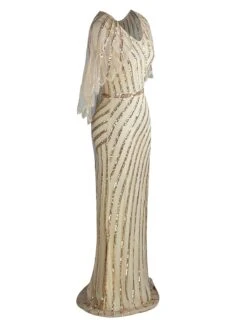 1920s Mesh Sequined Cape Maxi Dress -Candi Clothing Shop SCH000412 AP 3 bbc5b48d 02ee 430c b390 b44c4be144b7