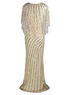 1920s Mesh Sequined Cape Maxi Dress -Candi Clothing Shop SCH000412 AP 4 4a2db3a8 20f7 448f b7b8 fd3a7da610e2