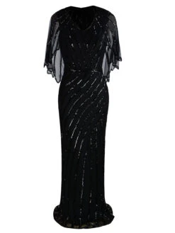 1920s Mesh Sequined Cape Maxi Dress -Candi Clothing Shop SCH000412 B 1 49d181fa 4bdc 4a11 8741 b0cc4e2046ab
