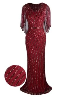 1920s Mesh Sequined Cape Maxi Dress -Candi Clothing Shop SCH000412 WR 2 4ac27a63 0250 47d9 ae47 ac131508694e