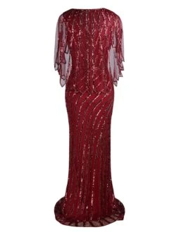 1920s Mesh Sequined Cape Maxi Dress -Candi Clothing Shop SCH000412 WR 4 5b3805ad 4409 47d6 9b4c 17eb6c182f57