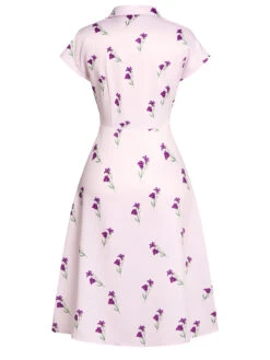 Purple 1940s Petunia Lapel Dress -Candi Clothing Shop SCH000543 3
