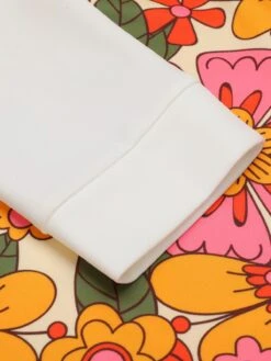 Orange 1960s Lapel Flowers Patchwork Dress -Candi Clothing Shop SCH000585 5