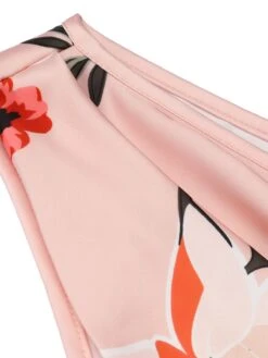 Pink 1950s V-neck Wrap Floral Pencil Dress -Candi Clothing Shop SCH000731 4