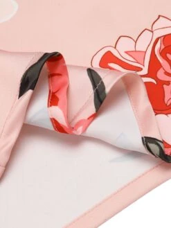 Pink 1950s V-neck Wrap Floral Pencil Dress -Candi Clothing Shop SCH000731 6