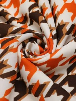 Orange 1940s Houndstooth Doll Collar Dress -Candi Clothing Shop SCH000864 6