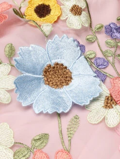 Pale Pink 1960s 3D Flower Mini Dress -Candi Clothing Shop SCH000870 4