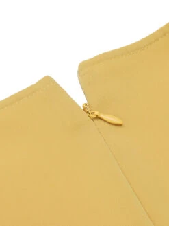 Yellow 1950s Plaid Rose Panel Raglan Dress -Candi Clothing Shop SCH000985 5