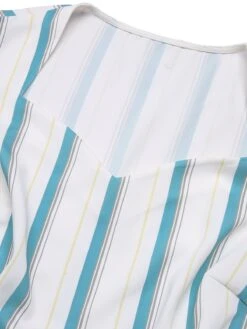 Blue 1950s Stripes Patchwork Pocketed Dress 16 Blue 1950s Stripes Patchwork Pocketed Dress -Candi Clothing Shop SCH001112 4 compressed
