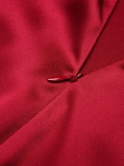 Deep Red 1930s Solid Bow Decor Fishtail Dress 13 Deep Red 1930s Solid Bow Decor Fishtail Dress -Candi Clothing Shop SCHL000034 6