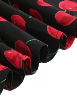 1950s Cherry Sweetheart Short Sleeve Lace Up Dress 14 1950s Cherry Sweetheart Short Sleeve Lace Up Dress -Candi Clothing Shop SCHL000113 B 5