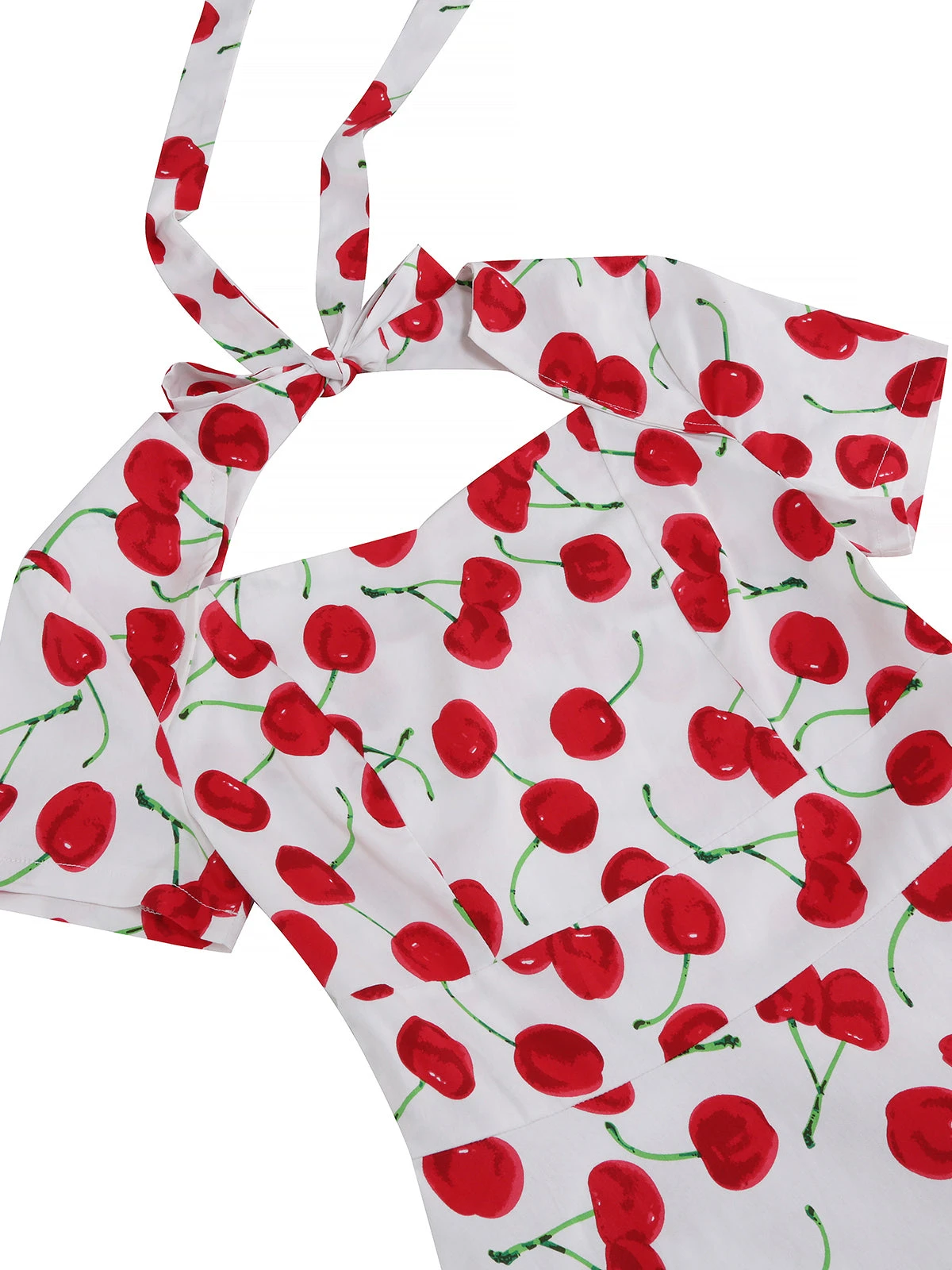 1950s Cherry Sweetheart Short Sleeve Lace Up Dress 9 1950s Cherry Sweetheart Short Sleeve Lace Up Dress - Image 9