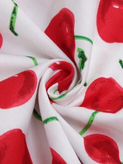 1950s Cherry Sweetheart Short Sleeve Lace Up Dress 19 1950s Cherry Sweetheart Short Sleeve Lace Up Dress -Candi Clothing Shop SCHL000113 W 5