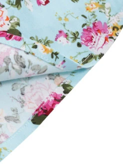 1950s Floral Lace-Up Shoulder V-Neck Swing Dress 24 1950s Floral Lace-Up Shoulder V-Neck Swing Dress -Candi Clothing Shop SCHL000114 BL 6