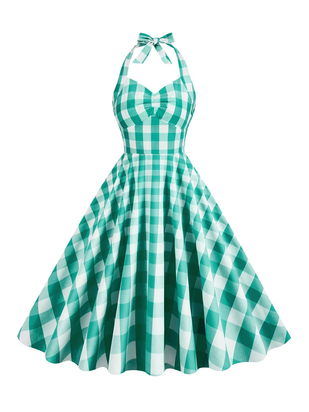 1950s Plaid Halter Swing Dress 8 1950s Plaid Halter Swing Dress - Image 8