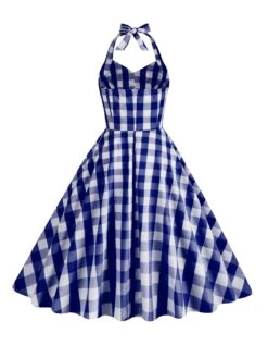1950s Plaid Halter Swing Dress 17 1950s Plaid Halter Swing Dress -Candi Clothing Shop SCHL000115 NB 2