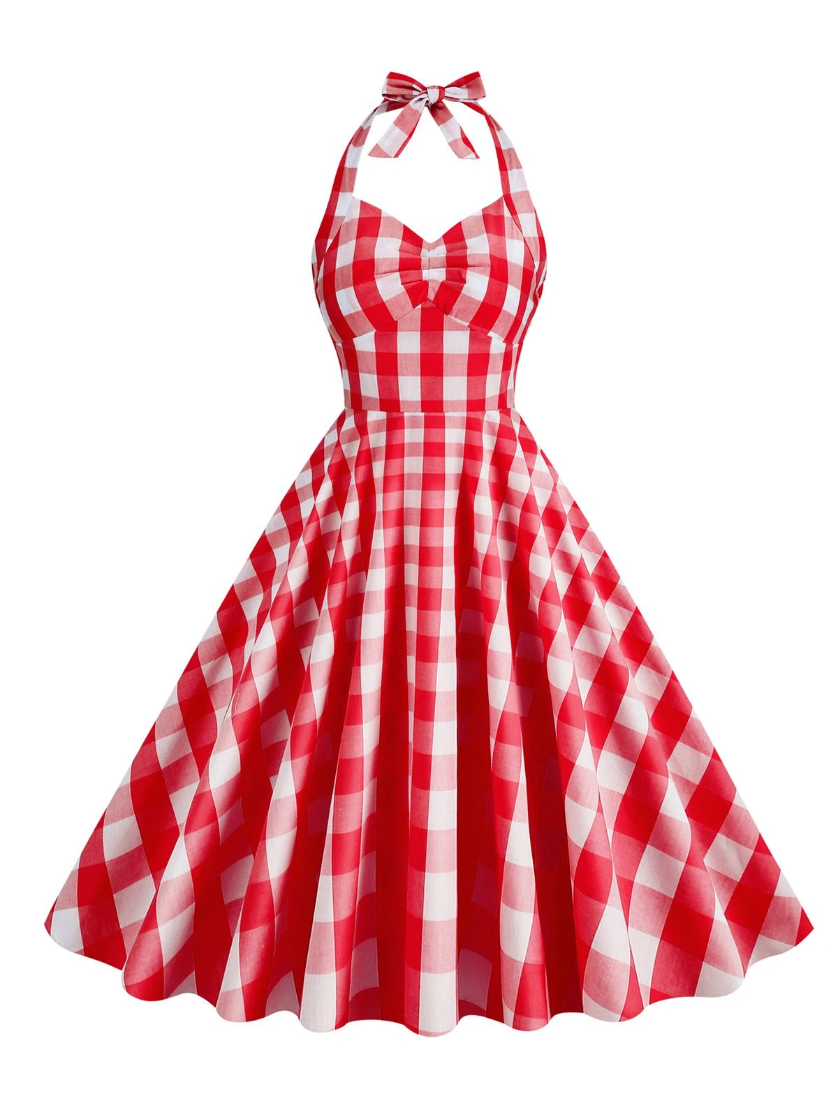 1950s Plaid Halter Swing Dress 10 1950s Plaid Halter Swing Dress - Image 10
