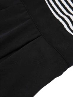 Black 1950s Stripe Lapel Halter Patchwork Dress 12 Black 1950s Stripe Lapel Halter Patchwork Dress -Candi Clothing Shop SCHL000146 5 compressed