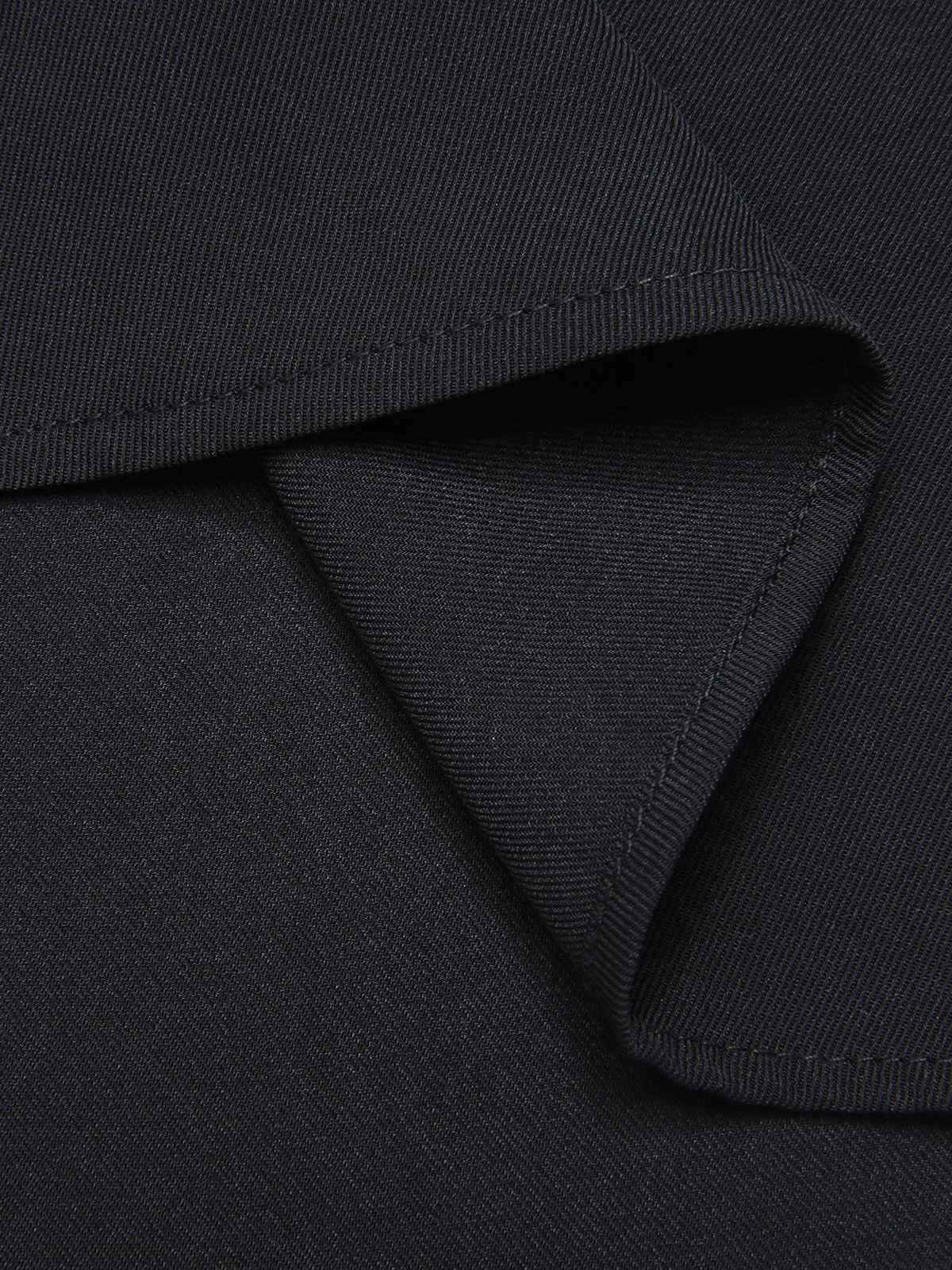 Black 1950s Stripe Lapel Halter Patchwork Dress 7 Black 1950s Stripe Lapel Halter Patchwork Dress - Image 7