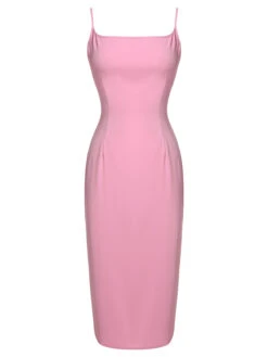 3PCS Pink 1960s Bow Blouse & Spaghetti Dress & Umbrella Skirt 19 3PCS Pink 1960s Bow Blouse & Spaghetti Dress & Umbrella Skirt -Candi Clothing Shop SCHL000174 1