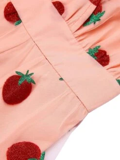 Pink 1960s Strawberry Mesh Mini Dress -Candi Clothing Shop SCHL000179 5 compressed