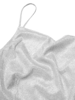 Silver 1960s Spaghetti Strap Sparkling Mini Dress 11 Silver 1960s Spaghetti Strap Sparkling Mini Dress -Candi Clothing Shop SCHL000370 4 compressed