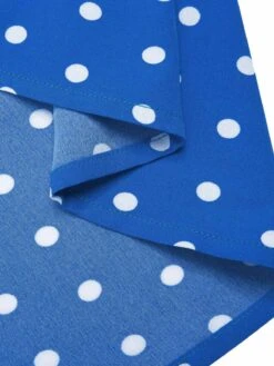 Blue & White 1940s Polka Dot Lapel Dress 13 Blue & White 1940s Polka Dot Lapel Dress -Candi Clothing Shop SCHL000451 5