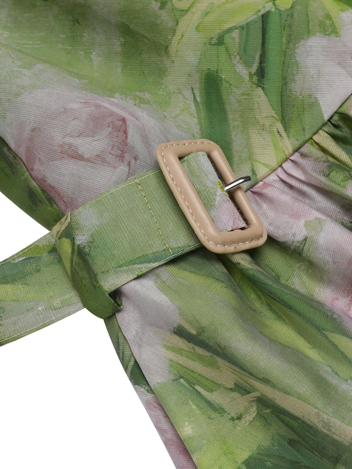 Green 1960s Oil-Painting Rose Dress 6 Green 1960s Oil-Painting Rose Dress - Image 6