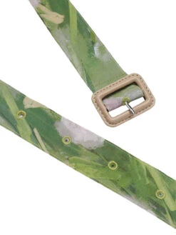 Green 1960s Oil-Painting Rose Dress 15 Green 1960s Oil-Painting Rose Dress -Candi Clothing Shop SCHL000562 7