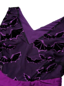 Deep Purple 1950s Halloween Bat Bow Dress 11 Deep Purple 1950s Halloween Bat Bow Dress -Candi Clothing Shop SCHL000582 4