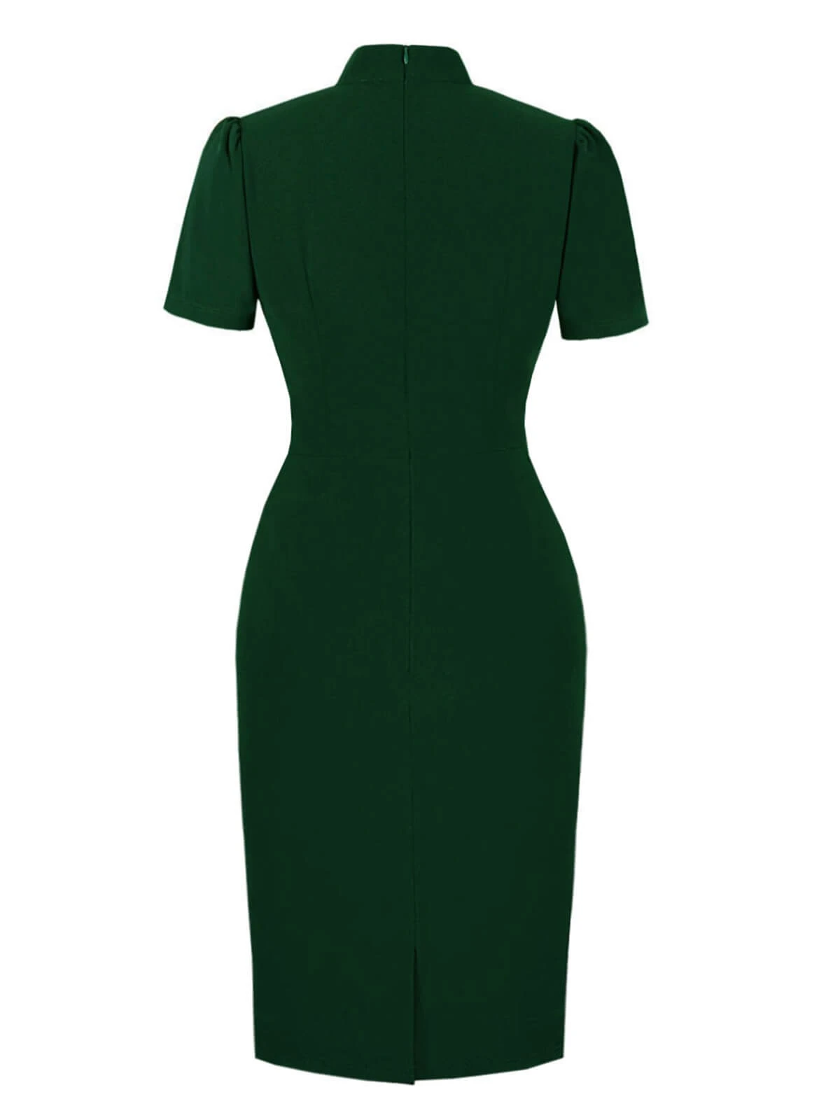 Green 1960s Keyhole Stand Collar Pencil Dress 2 Green 1960s Keyhole Stand Collar Pencil Dress - Image 2