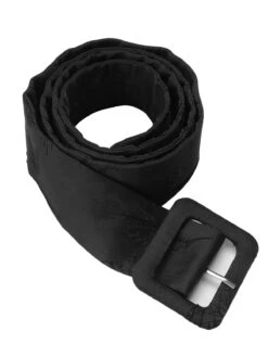 Black 1960s Sleeveless Butterflies Belted Solid Dress -Candi Clothing Shop SCHL000660 7 compressed