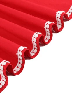 Red 1950s Lace Strap Swing Dress 11 Red 1950s Lace Strap Swing Dress -Candi Clothing Shop SCHL000670 R 5